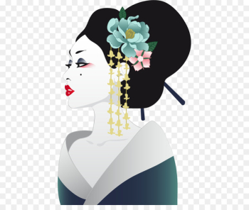 Japan T-shirt Geisha Uemura Shu014den Illustration - Japanese woman 