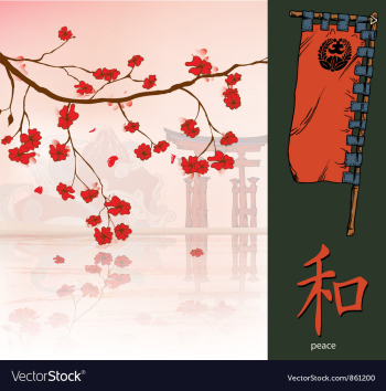 Japanese background vector image Japanese background vector image