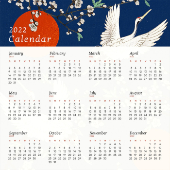 Japanese crane 2022 monthly calendar | Free PSD Template - rawpixel Japanese crane 2022 monthly calendar | Free PSD Template - rawpixel