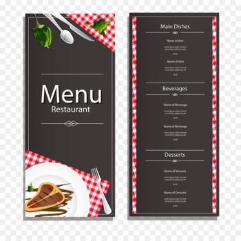 Japanese Cuisine European cuisine Thai cuisine Korean cuisine Chinese cuisine - The hotel menu card vector table 