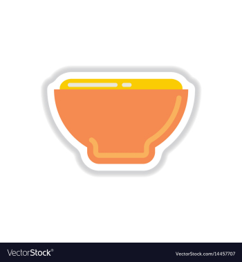 Japanese food miso soup sticker vector image Japanese food miso soup sticker vector image
