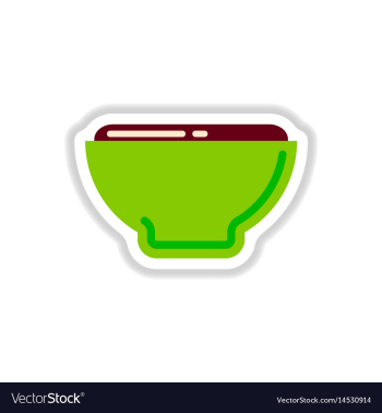 Japanese food miso soup sticker vector image Japanese food miso soup sticker vector image