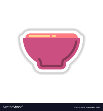 Japanese food miso soup sticker vector image Japanese food miso soup sticker vector image