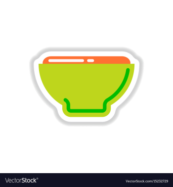 Japanese food miso soup sticker vector image Japanese food miso soup sticker vector image