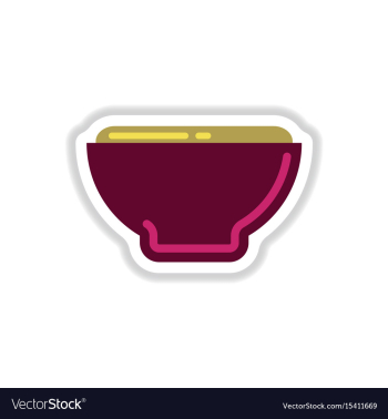 Japanese food miso soup sticker vector image Japanese food miso soup sticker vector image