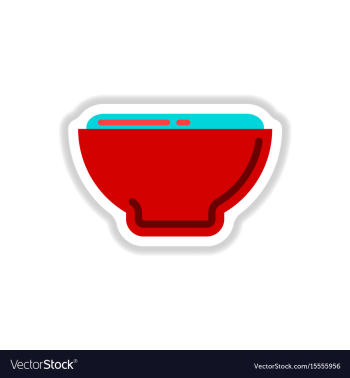 Japanese food miso soup sticker vector image Japanese food miso soup sticker vector image