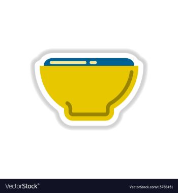 Japanese food miso soup sticker vector image Japanese food miso soup sticker vector image