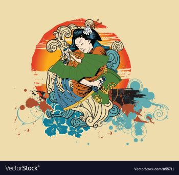 Japanese t-shirt design vector image Japanese t-shirt design vector image