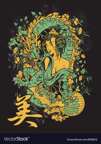 Japanese t-shirt design vector image Japanese t-shirt design vector image