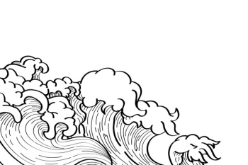 Japanese wave doodle Free Vector Japanese wave doodle Free Vector