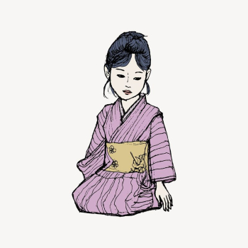 Japanese woman clipart, cartoon illustration | Free Vector Illustration - rawpixel