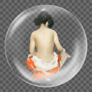 Japanese woman png sticker, bubble | Free PNG - rawpixel