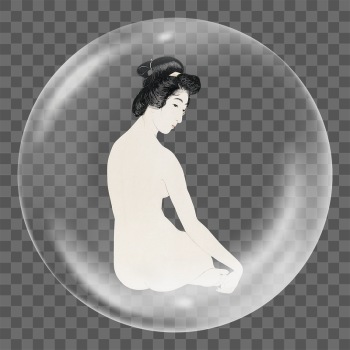 Japanese woman png sticker, bubble | Free PNG - rawpixel