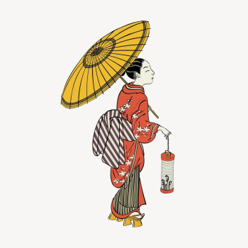 Japanese woman wearing kimono illustration | Free Vector Illustration - rawpixel Japanese woman wearing kimono illustration | Free Vector Illustration - rawpixel