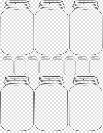 Jars sketch art, Paper Mason jar Gift Template, mason jar transparent background PNG clipart