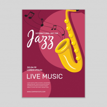 Jazz music poster mockup Free Psd