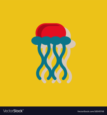 Jellyfish sticker vector image Jellyfish sticker vector image