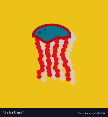 Jellyfish sticker vector image Jellyfish sticker vector image