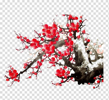 Jiamusi Banner Poster Chinese New Year, Plum flower transparent background PNG clipart