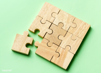 Jigsaw teamwork concept macro shot | Free stock photo - 385466