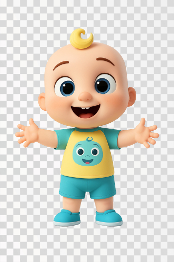 JJ Cocomelon PNG - Cheerful Cartoon Baby Character JJ Cocomelon PNG - Cheerful Cartoon Baby Character