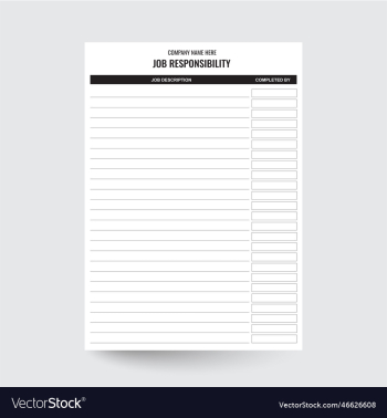 job responsibility checklist job responsibility checklist