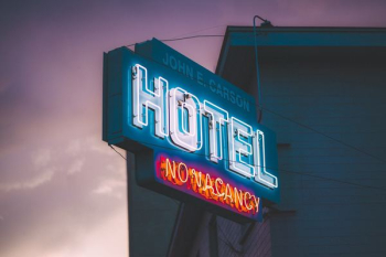 John E. Carson hotel no vacancy neon light signage John E. Carson hotel no vacancy neon light signage