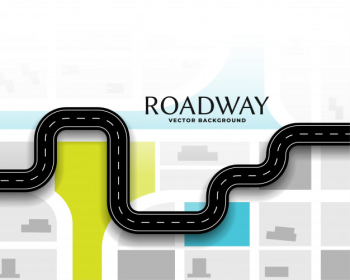 Journey route road map background Free Vector