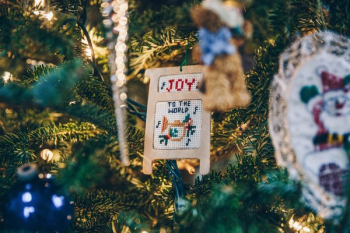 Joy Ornament On Tree Joy Ornament On Tree