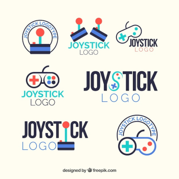 Joystick logo collection with flat design Joystick logo collection with flat design