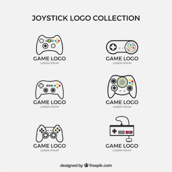 Joystick logo collection with flat design Joystick logo collection with flat design