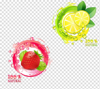 Juice Fruit Strawberry Illustration, Creative strawberry and lemon icon transparent background PNG clipart