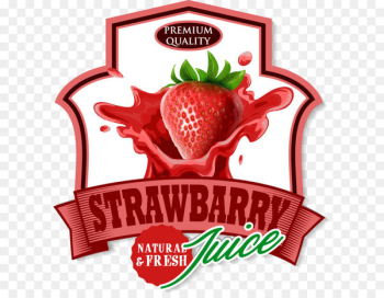 Juice Strawberry Euclidean vector Fruit - Strawberry chocolate ribbon exquisite label 