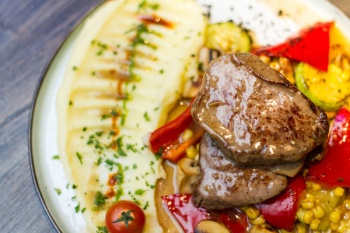 Juicy beef steak close up Juicy beef steak close up