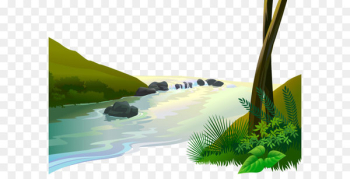 Jungle Cartoon Clip art - Vector river Jungle Cartoon Clip art - Vector river