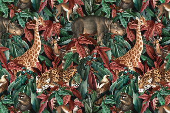 Jungle pattern background wild animals illustration Jungle pattern background wild animals illustration