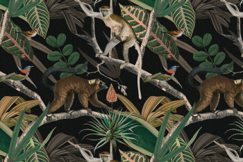Jungle pattern background wild animals illustration Jungle pattern background wild animals illustration