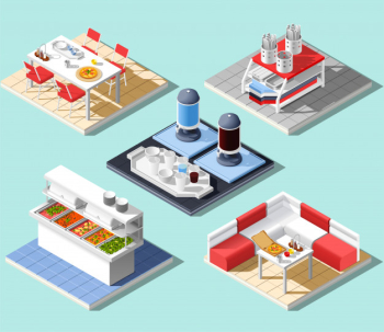 Junk food cafe composition Free Vector Junk food cafe composition Free Vector