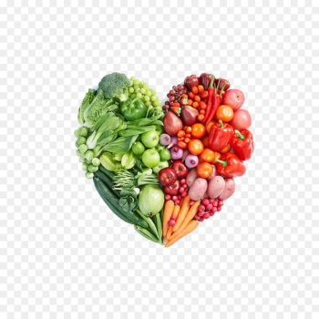 Junk food Fast food Eating Diet - Fresh heart-shaped bright vegetables and fruits 
