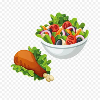 Junk food Greek salad Fast food Mexican cuisine Pizza - Vector fruit salad and chicken 