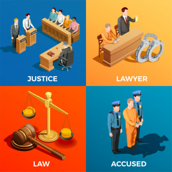 Justice isometric design concept Free Vector Justice isometric design concept Free Vector