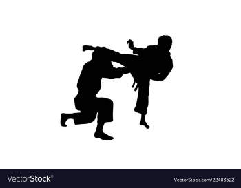 Karate sport activity silhouettes vector image Karate sport activity silhouettes vector image
