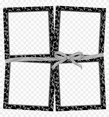 Karenphoto 4 Frames Black Silver Bow By Karenphoto70 - 4 Photo Frame Png