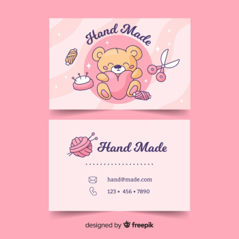 Kawaii style business card template Free Vector