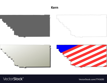 Kern County California outline map set vector image Kern County California outline map set vector image