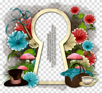 Keyhole illustration, Alice's Adventures in Wonderland Queen of Hearts White Rabbit Frames, alice in wonderland transparent background PNG clipart