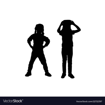 Kid activity silhouettes vector image Kid activity silhouettes vector image