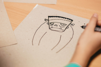 Kid Draws Cartoon Character Figure Kid Draws Cartoon Character Figure