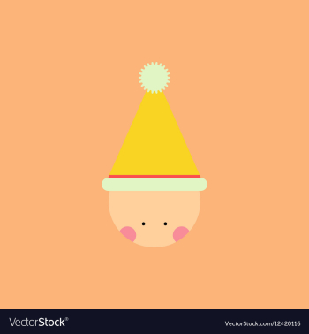 Kid head kid wearing Santa hat vector image Kid head kid wearing Santa hat vector image