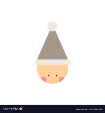 Kid head kid wearing santa hat vector image Kid head kid wearing santa hat vector image